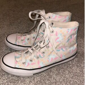 Converse Chuck Taylor All Star High Top Unicorn Print Sneakers Pastel Junior 5
